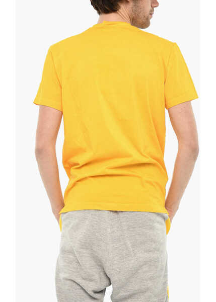 Tricouri DSQUARED2 Cotton Crew-Neck T-Shirt With Print Yellow Barbati (BM 19639238) 2