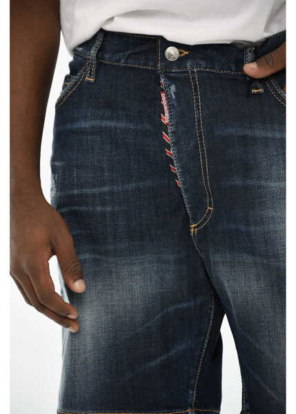 Pantaloni scurti DSQUARED2 Denim Shorts With Contrasting Side Band Blue Barbati (BM 19639247) 2