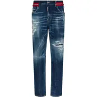 Blugi drepti Distressed Effect Jeans With Zip On The Waist 21Cm Barbati