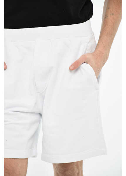 Pantaloni scurti DSQUARED2 Solid Color Cotton Shorts White Barbati (BM 19639253) 3