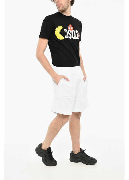 Pantaloni scurti DSQUARED2 Solid Color Cotton Shorts White Barbati (BM 19639253) 4