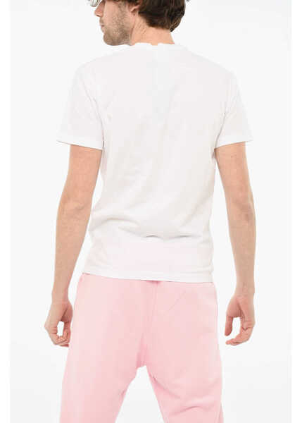 Tricouri DSQUARED2 Cotton Crew-Neck T-Shirt With Print White Barbati (BM 19639256) 2