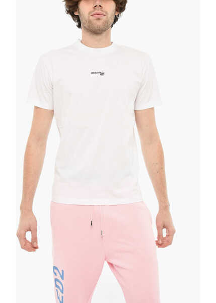 Tricouri DSQUARED2 Cotton Crew-Neck T-Shirt With Print White Barbati (BM 19639256) 1