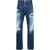 DSQUARED2 Regular Fit Jeans With Floral Motif Side Band 22Cm Blue