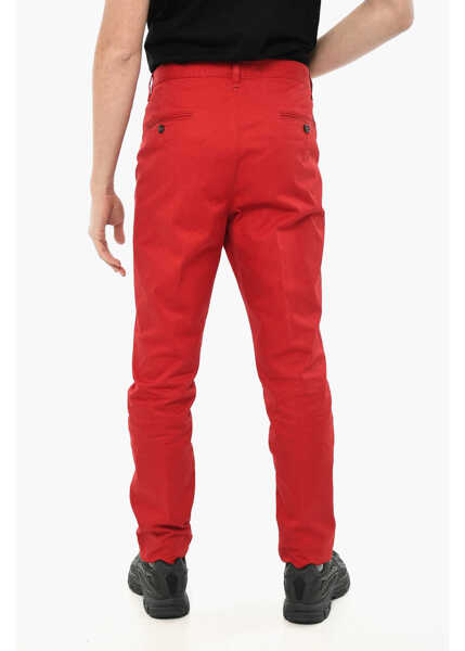 Pantaloni casual DSQUARED2 Cotton Gabardine Chino Pants Red Barbati (BM 19639268) 2