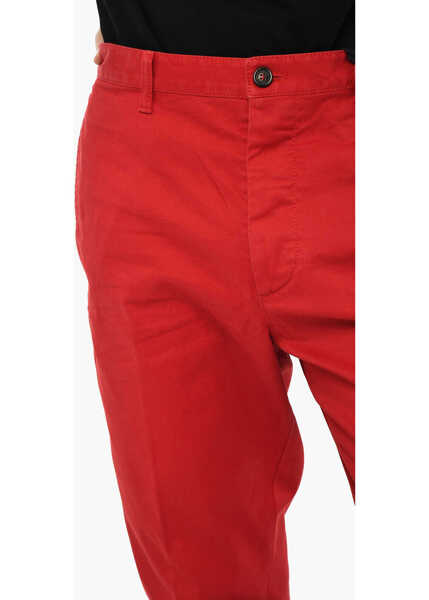 Pantaloni casual DSQUARED2 Cotton Gabardine Chino Pants Red Barbati (BM 19639268) 3