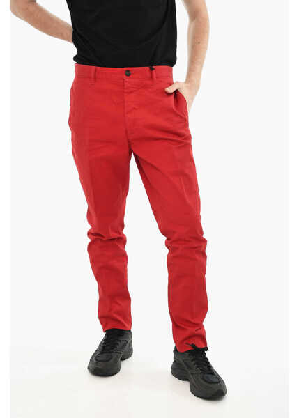 Pantaloni casual DSQUARED2 Cotton Gabardine Chino Pants Red Barbati (BM 19639268) 1