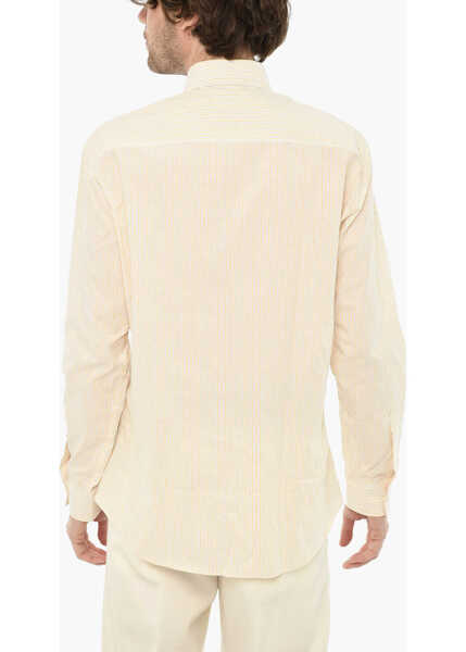 Camasi casual DSQUARED2 Relax Fit Striped Dan Shirt White Barbati (BM 19639271) 2