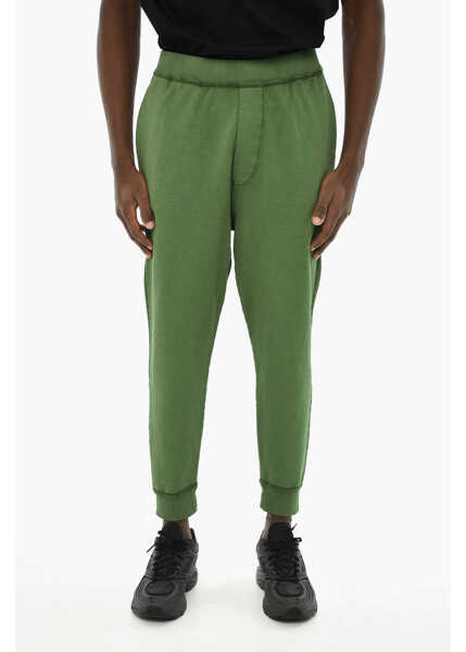 Pantaloni de trening DSQUARED2 Solid Color Cotton Joggers Green Barbati (BM 19639277) 1