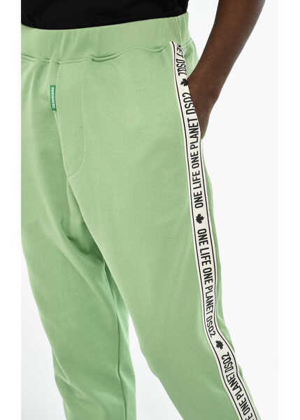 Pantaloni de trening DSQUARED2 Cotton Joggers With Side Logoed Band Green Barbati (BM 19639295) 3