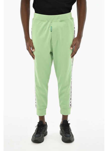 Pantaloni de trening DSQUARED2 Cotton Joggers With Side Logoed Band Green Barbati (BM 19639295) 1