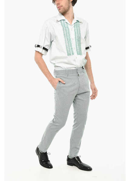 Pantaloni casual DSQUARED2 Cotton And Nylon Pants With Hidden Closure Green Barbati (BM 19639298) 4