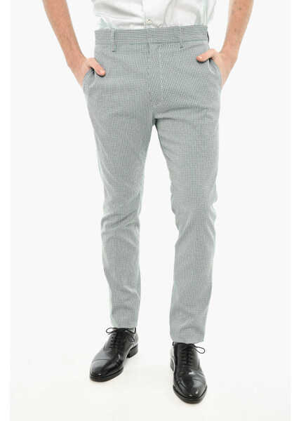 Pantaloni casual DSQUARED2 Cotton And Nylon Pants With Hidden Closure Green Barbati (BM 19639298) 1