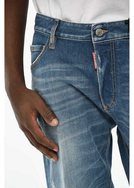 Blugi slim fit DSQUARED2 Skinny Fit Vintage Effect Dan Jeans 15Cm Blue Barbati (BM 19639301) 3