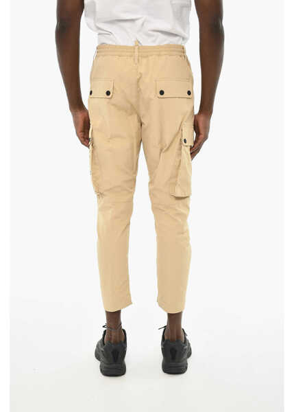 Pantaloni casual DSQUARED2 Cotton Cargo Pants With Contrasting Print Beige Barbati (BM 19639307) 2