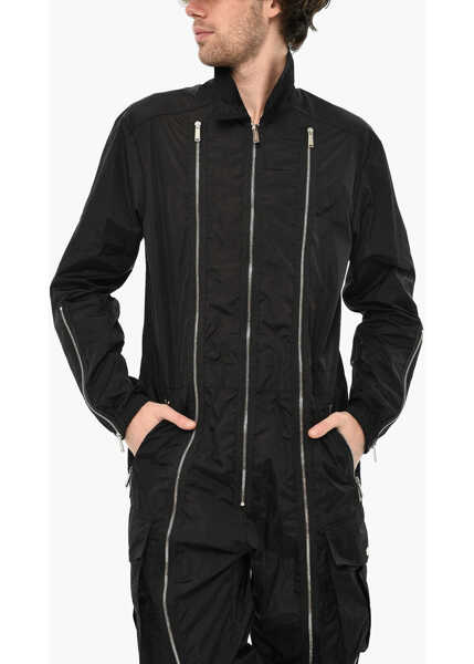 Pantaloni DSQUARED2 Nylon Jumpusit With Frontal Zip Black Barbati (BM 19639313) 4