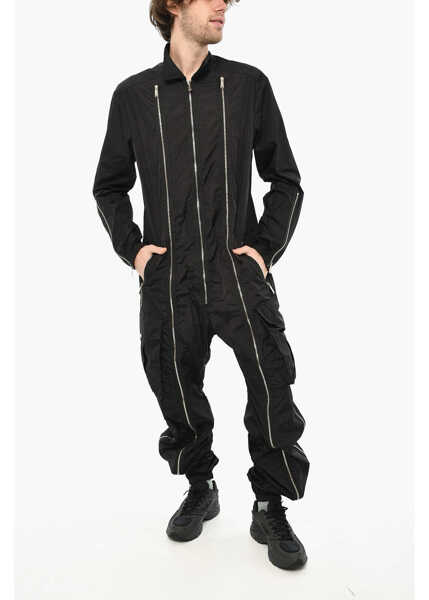 Pantaloni DSQUARED2 Nylon Jumpusit With Frontal Zip Black Barbati (BM 19639313) 1