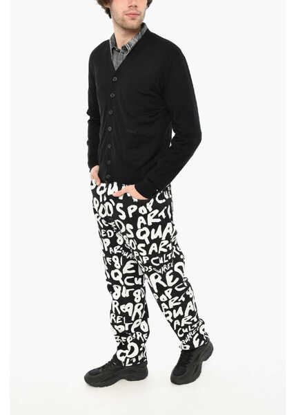 Cardigane DSQUARED2 Virgin Wool Cardigan With V-Neck Black Barbati (BM 19639316) 4