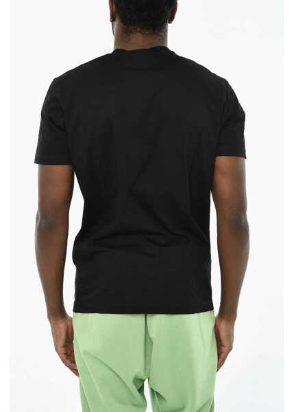 Tricouri DSQUARED2 Cotton Crew-Neck T-Shirt With Print Black Barbati (BM 19639322) 2