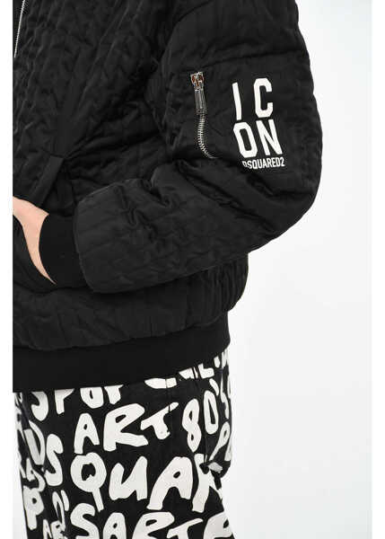 Bomber jacket DSQUARED2 Quilted Nylon Bomber Black Barbati (BM 19639325) 3