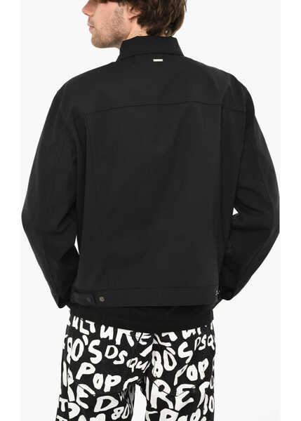 Jachete DSQUARED2 Virgin Wool Overshirt With Ton On Ton Buttons Black Barbati (BM 19639328) 2