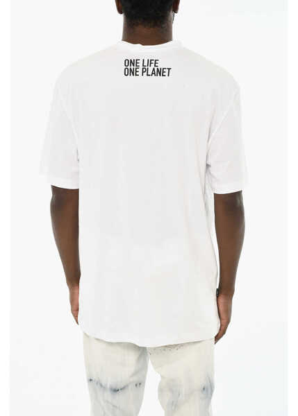 Tricouri DSQUARED2 The Smurfs Cotton Crew-Neck T-Shirt With Frontal Print White Barbati (BM 19639331) 2