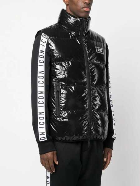 Geci de iarna DSQUARED2 Patent Nylon Sleeveless Down Jacket Black Barbati (BM 19639409) 3