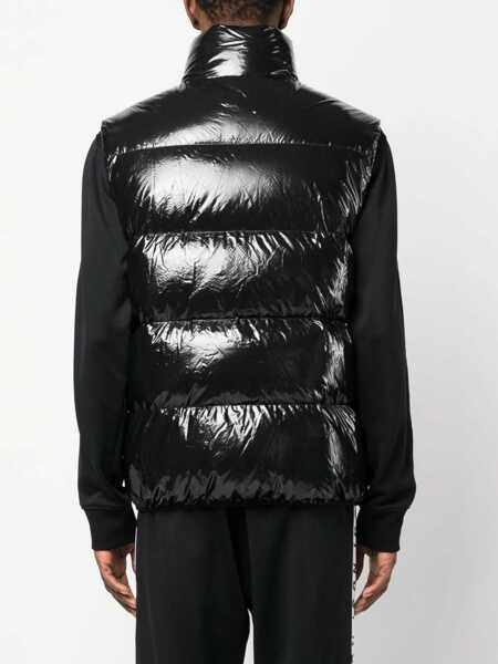 Geci de iarna DSQUARED2 Patent Nylon Sleeveless Down Jacket Black Barbati (BM 19639409) 4