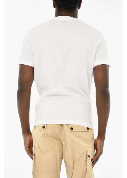 Tricouri DSQUARED2 Cotton Crew-Neck T-Shirt With Print White Barbati (BM 19639412) 2