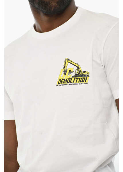 Tricouri DSQUARED2 Cotton Crew-Neck T-Shirt With Print White Barbati (BM 19639412) 3