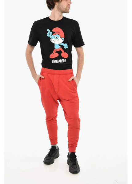 Pantaloni casual DSQUARED2 Lightweight Cotton Jogger With Drawstring Waist Red Barbati (BM 19639418) 4