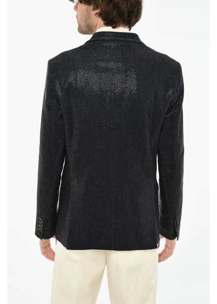 Sacouri DSQUARED2 All-Over Rhinestone 2 Buttons Blazer Blue Barbati (BM 19639421) 2