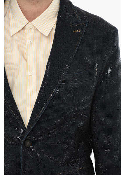 Sacouri DSQUARED2 All-Over Rhinestone 2 Buttons Blazer Blue Barbati (BM 19639421) 3