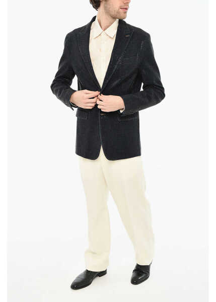 Sacouri DSQUARED2 All-Over Rhinestone 2 Buttons Blazer Blue Barbati (BM 19639421) 4