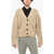 DSQUARED2 Wool Blend V-Neck Cardigan With 4 Buttons Beige