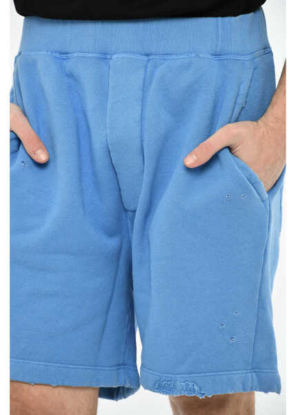 Pantaloni scurti DSQUARED2 Solid Color Cotton Shorts Blue Barbati (BM 19639427) 3