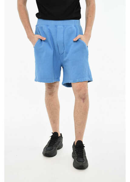 Pantaloni scurti DSQUARED2 Solid Color Cotton Shorts Blue Barbati (BM 19639427) 1