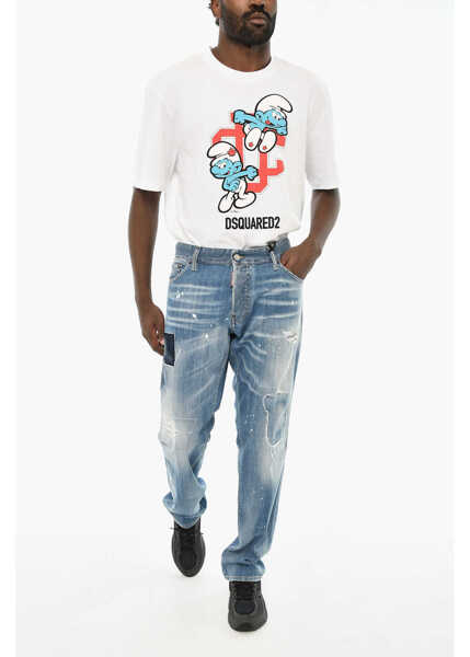 Blugi drepti DSQUARED2 Distressed Effect Cool Guy Jeans 16Cm Blue Barbati (BM 19639433) 3