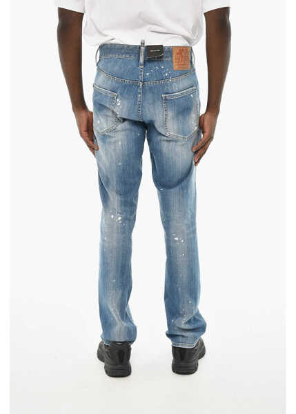 Blugi drepti DSQUARED2 Distressed Effect Cool Guy Jeans 16Cm Blue Barbati (BM 19639433) 4