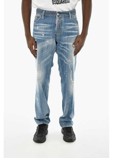 Blugi drepti DSQUARED2 Distressed Effect Cool Guy Jeans 16Cm Blue Barbati (BM 19639433) 1