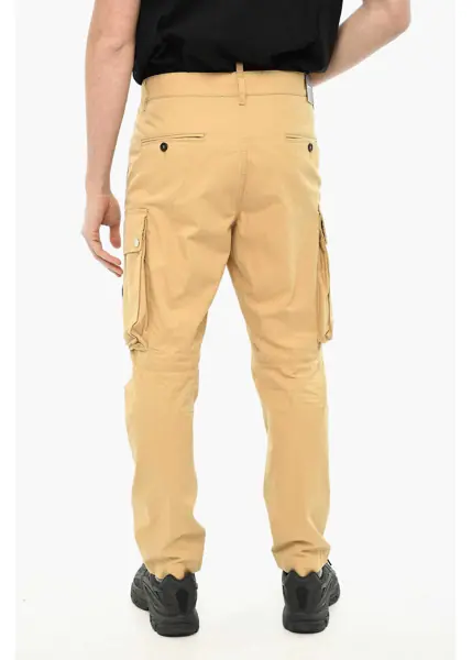 Pantaloni casual DSQUARED2 Cotton Cargo Sexy Pants With Logoed Buttons Beige Barbati (BM 19639439) 2