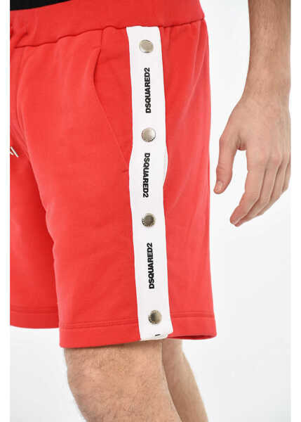 Pantaloni scurti DSQUARED2 Two-Tone Shorts With Side Buttons Red Barbati (BM 19639442) 3