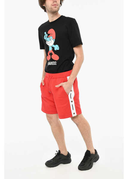 Pantaloni scurti DSQUARED2 Two-Tone Shorts With Side Buttons Red Barbati (BM 19639442) 4