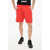 DSQUARED2 Two-Tone Shorts With Side Buttons Red