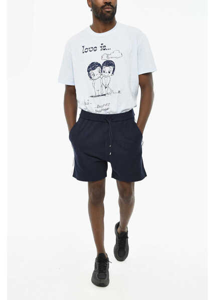 Pantaloni scurti DSQUARED2 Two-Tone Shorts With Side Buttons White Barbati (BM 19639445) 4