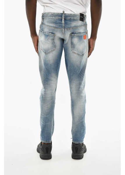 Blugi drepti DSQUARED2 Regular Fit Sexy Twist Jeans With Logo Button 15Cm Blue Barbati (BM 19639448) 2