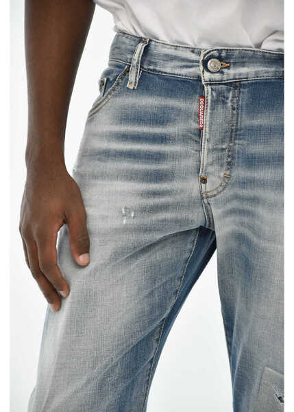 Blugi drepti DSQUARED2 Regular Fit Sexy Twist Jeans With Logo Button 15Cm Blue Barbati (BM 19639448) 3
