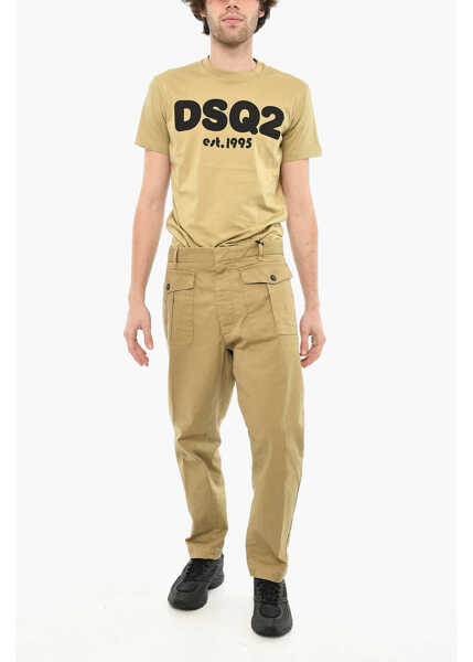 Pantaloni casual DSQUARED2 Garbardine Cotton Pants With Patch Pockets Beige Barbati (BM 19639451) 3