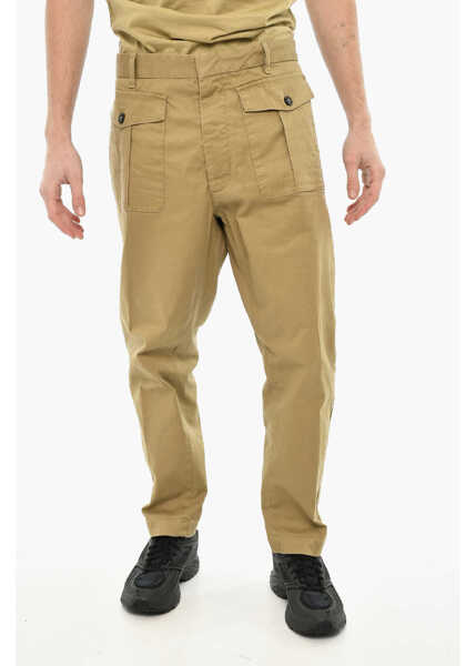 Pantaloni casual DSQUARED2 Garbardine Cotton Pants With Patch Pockets Beige Barbati (BM 19639451) 1