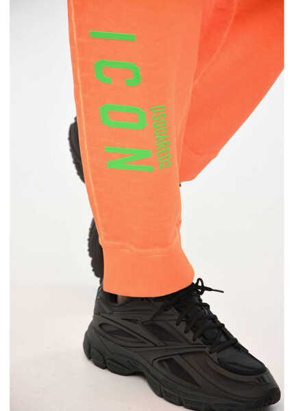 Pantaloni de trening DSQUARED2 Solid Color Cotton Joggers Orange Barbati (BM 19639457) 3
